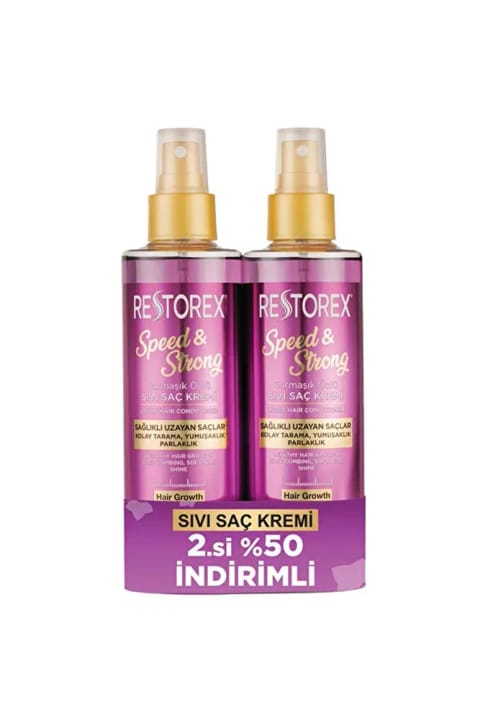 Restorex Speed & Strong شامپو حالت دهنده مایع با عصاره پیچک ۲×۲۰۰ میلی‌لیتر