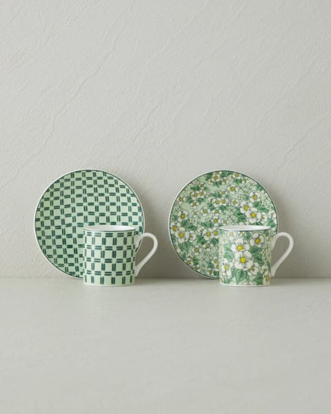 ست فنجان قهوه ۴ پارچه ۲ نفره Isola New Bone China سبز ۸۰ ml
