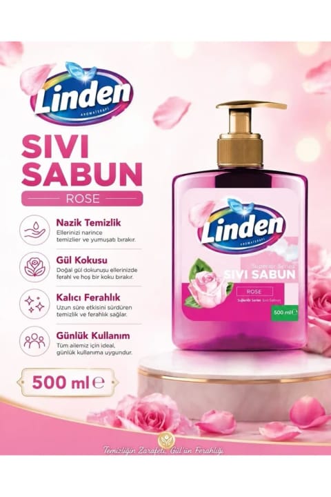 Linden مایع دستشویی رز 500 میلیلیتر