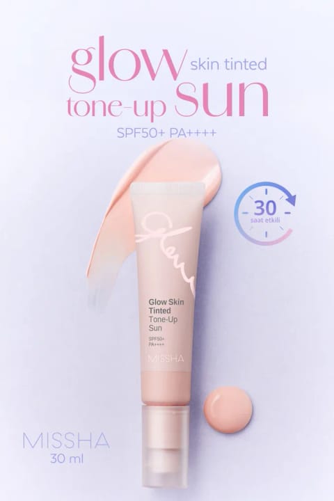 کرم ضدآفتاب Missha صافکننده و یکنواختکننده تن رنگ Glow Skin Tinted Tone-Up