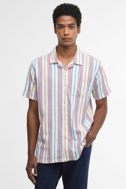 پیراهن تابستانی راهراه Barbour Waterbay Summer Fit WH11 سفید