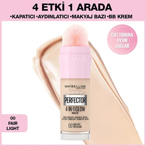 میبلین نیویورک Instant Perfector Glow 4 اثر 1 در 1 فونداسیون 00 Fair Light