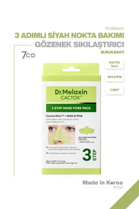 Dr.Melaxin 3 مرحله‌ای پاک‌کننده جوش سرسیاه و سفت‌کننده منافذ بینی