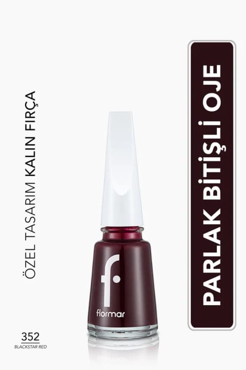 Flormar کلاسیک با براقیت بالا و پیگمنت قوی - لاک ناخن - 352 Blackstar Red New x 2 عدد