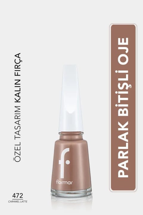 Flormar کلاسیک لاک ناخن با پایانی براق و پیگمنت بالا - 472 Caramel