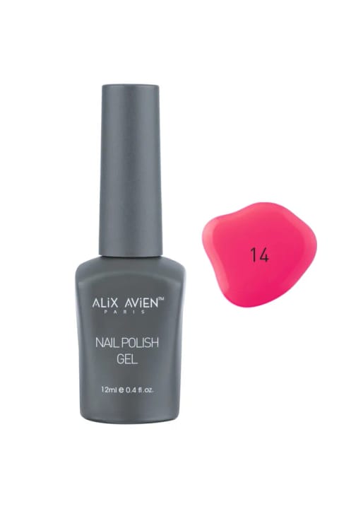 لاک ژل دائمی نئون صورتی Alix Avien UV 14 - 12 میلیلیتر