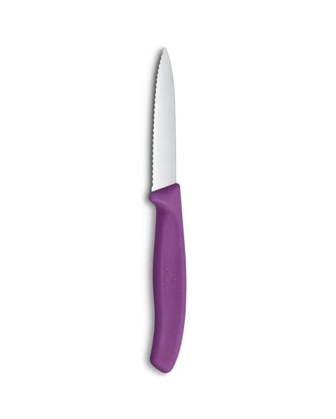 چاقوی پوست‌کن دندانه‌دار Victorinox مدل Swiss Classic استیل ضدزنگ 8 سانتی‌متری بنفش