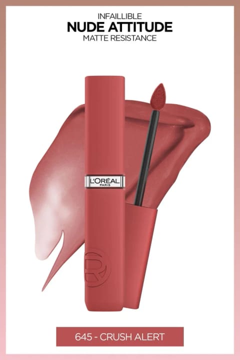 رژ لب مایع مات L'Oreal Paris Infaillible Matte Resistance - 645 Crush Alert