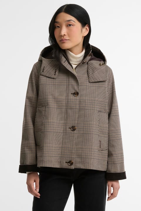 کاپشن ضدآب Barbour Connie مدل BR71 طرح Prince Of Wales Check