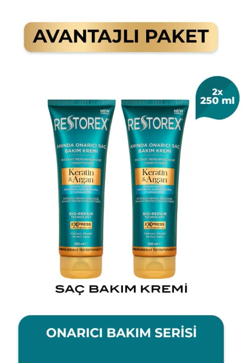 کرم مراقبت از مو Restorex با Keratin و Argan، ۲۵۰ میلی‌لیتر – ترمیم فوری
