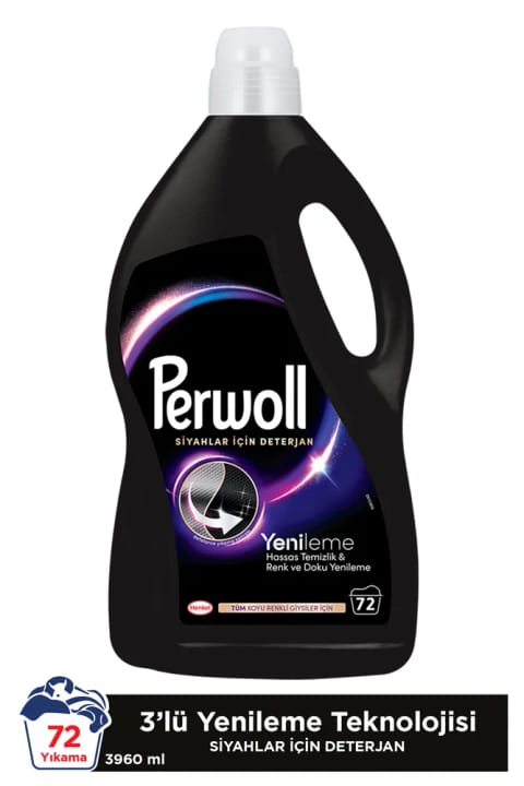 Perwoll مایع لباسشویی ترمیم‌کننده و مراقبت حساس مخصوص لباس مشکی ۳.۹۶ لیتر