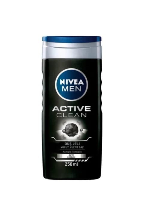 NIVEA Men Active Clean شاور ژل با زغال ۲۵۰ میلی‌لیتر
