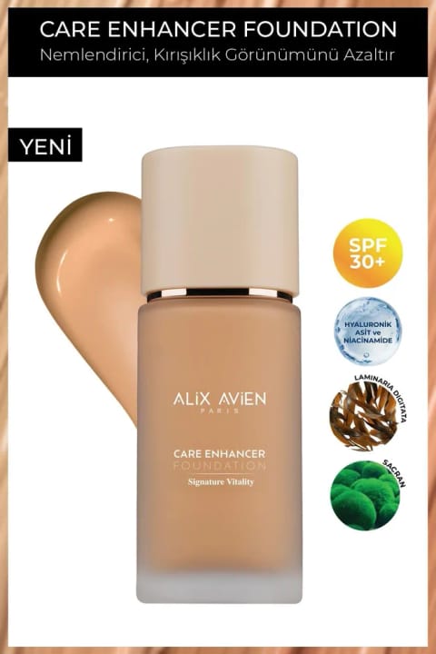 Alix Avien کرم پودر ضد چروک مرطوبکننده با SPF30 و پایانی درخشان — 819 Warm Gold