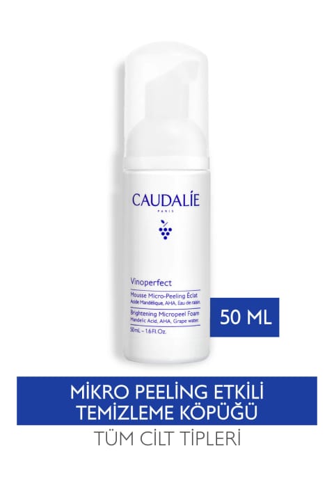 Caudalie Vinoperfect میکرو پیلینگ پاککننده فومی روشنکننده ۵۰ میلیلیتر