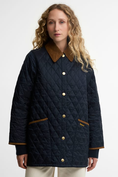 کت کاپشن لیندزدیل مدرن آیکونز Barbour رنگ سرمهای تیره Birchwood