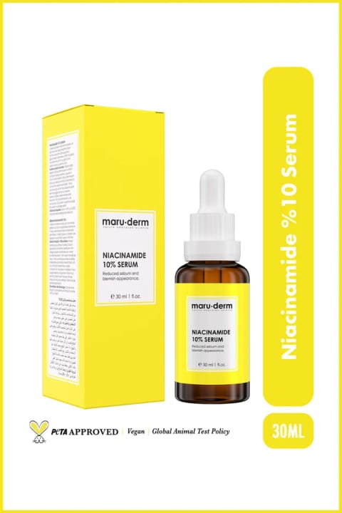 سرم مراقبت از پوست Maru.Derm نیاسینامید 10% + هیالورونیک اسید + پانتنول 30 میلیلیتر