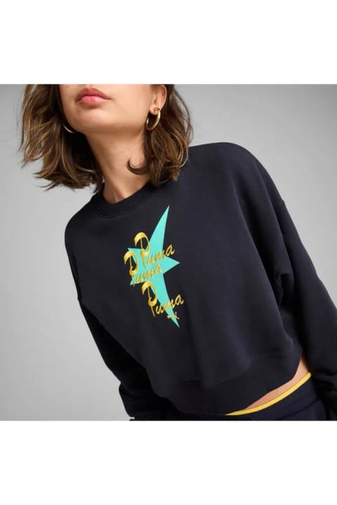 سویشرت یقه‌گرد آستین‌بلند اورسایز زنانه Puma ROAD TO UNITY