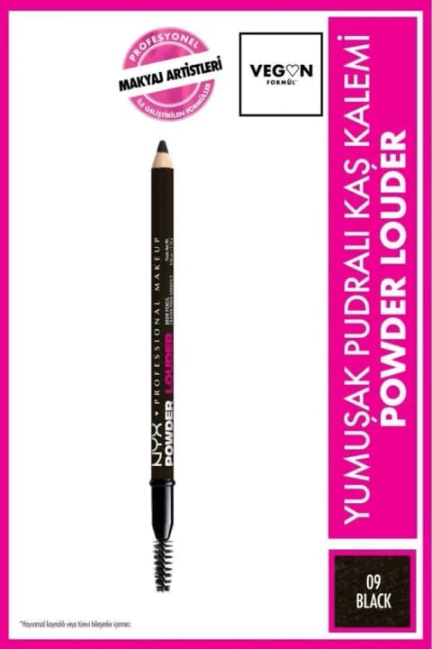 مداد ابرو پودری NYX Professional Makeup Powder Louder - 09 مشکی