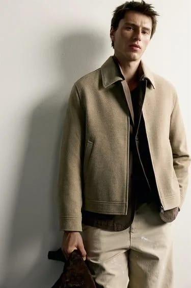 REGULAR FIT WOOL EFFECT Jacket