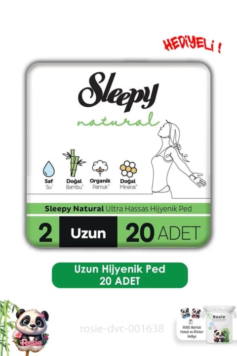 Sleepy Natural اولترا حساس نواربهداشتی بلند ۲۰ عددی و ROSIE