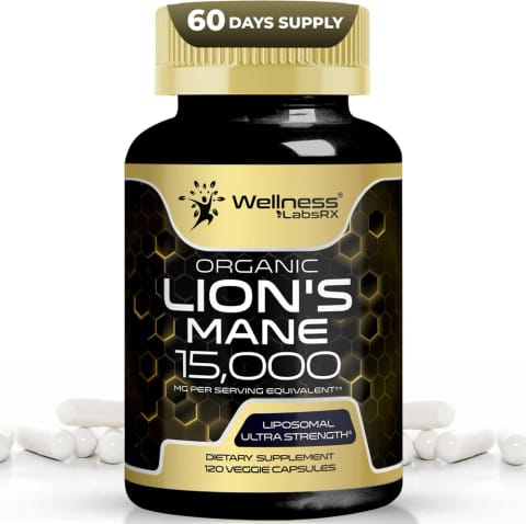 کپسول قارچ Lions Mane Wellness Labs برای حافظه و تمرکز، ۱۲۰ عدد