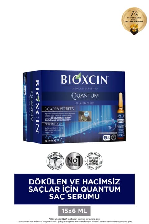 Bioxcin Quantum سرم حجم‌دهنده و تقویت‌کننده مو 15x6 - ضد ریزش موی نازک...