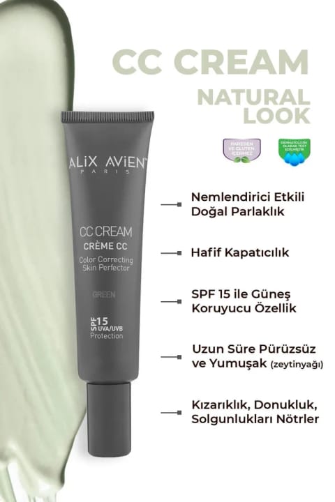 Alix Avien CC کرم اصلاحکننده رنگ پوست سبز
