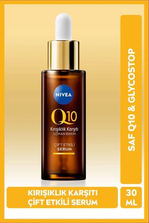 NIVEA سرم پوست ۳۰ میلی‌لیتری Q10 خالص ضدچروک با شکر برای کاهش لک