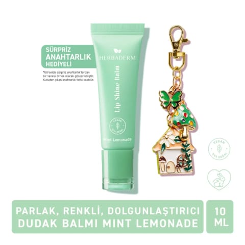 Herbaderm بالم لب براق با عطر لیموناد ۱۰ میلی‌لیتر (به همراه جاکلیدی هدیه)