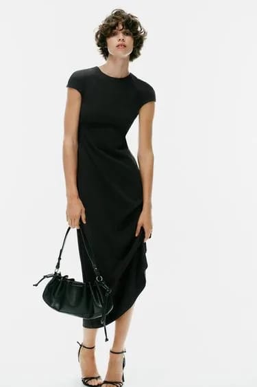 Zara پیراهن میدی آستین کوتاه