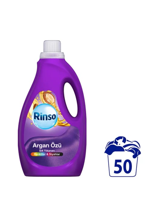 Rinso مایع لباسشویی سری مراقبت کامل عصاره آرگان رنگی و مشکی