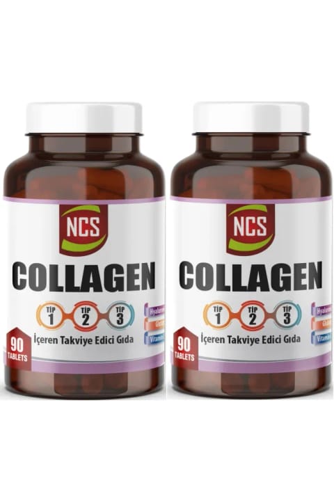 NCS Collagen (کلاژن) تیپ 1-2-3 حاوی هیالورونیک اسید 2×90 قرص