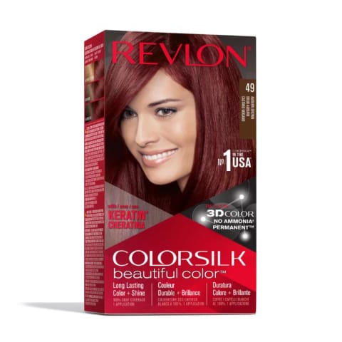 رنگ مو Revlon ColorSilk Beautiful Color 49 قهوهای مایل به قرمز