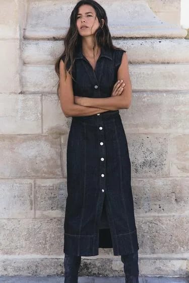 Z1975 Midi Denim Elbise
