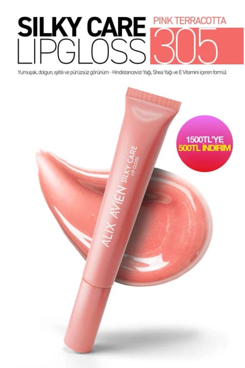 Alix Avien براقکننده لب با اثر حجمدهی و مرطوبکنندگی - Silky Care — 305 Pink Terracotta