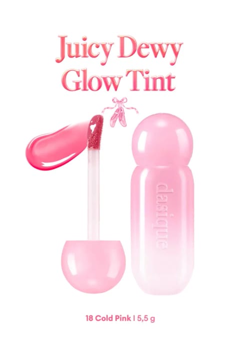 dasique تینت براق با رطوبت‌رسانی و رنگ ملایم Juicy Dewy Glo... — 18 Cold Pink