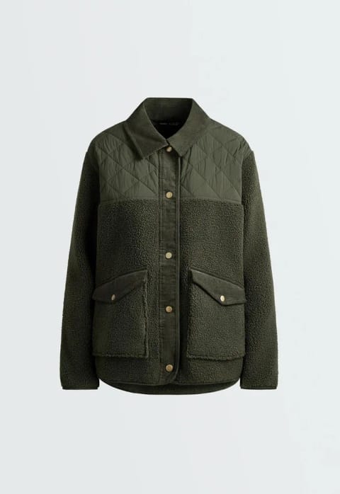 کاپشن پنل‌دار faux-shearling