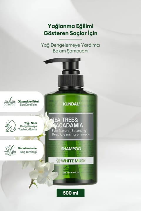 شامپوی تخصصی پوست سر مشکلدار Kundal Tea Tree & Macadamia Deep Cleansing