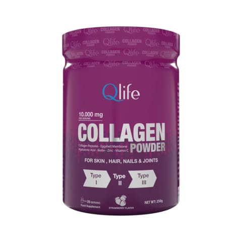 Qlife Collagen Powder Tip 1-2-3 مکمل غذایی 250 گرم