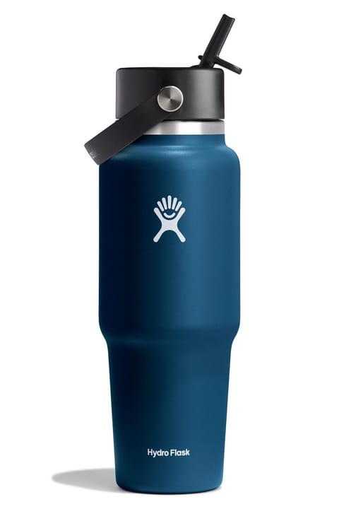 فلاسک آب Hydro Flask مدل درب پهن نی‌دار مخصوص سفر 946 میلی‌لیتر (32 اونس) - Indigo L...