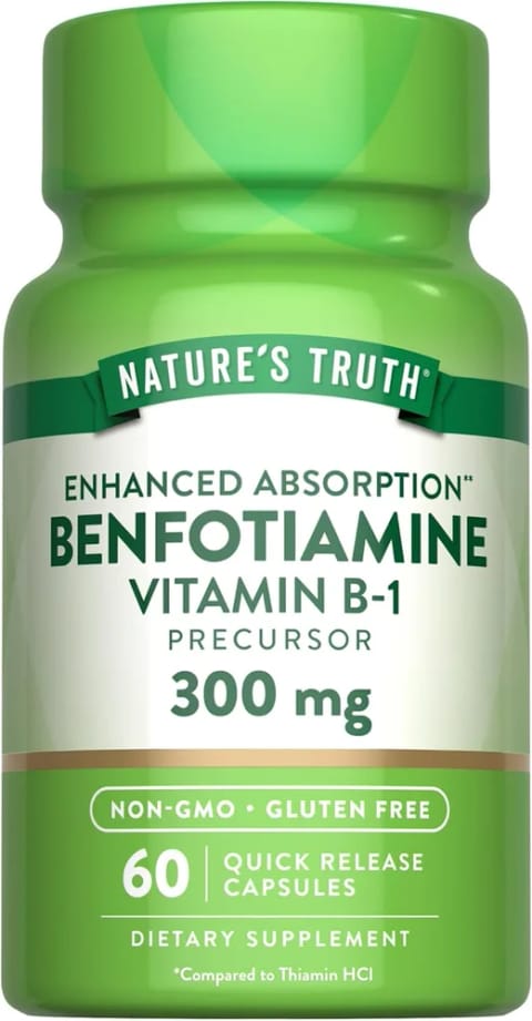 Nature's Truth Benfotiamine 300 mg 60 کپسول Vitamin B1 Precursor Enhanced Absorption