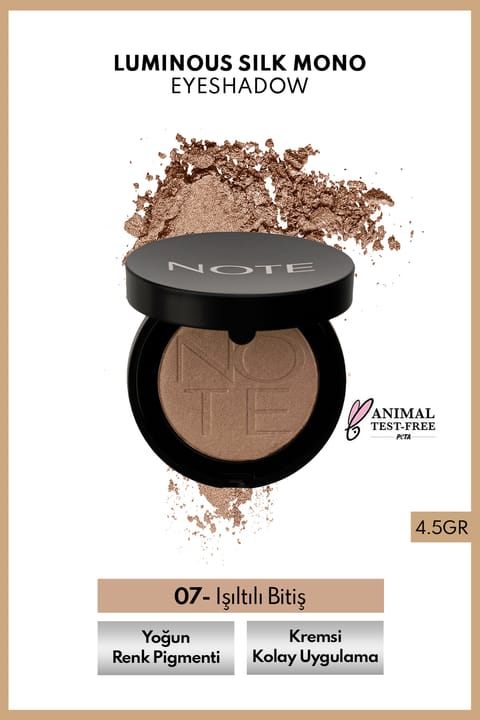NOTE Luminous Silk Eyeshadow سایه تکفر، رنگ 07 بژ تیره