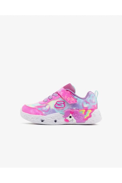 SKECHERS UNICORN CHARMER LIL HEART SPARKLES کفش اسپرت دختر بچه صورتی چراغ‌دار