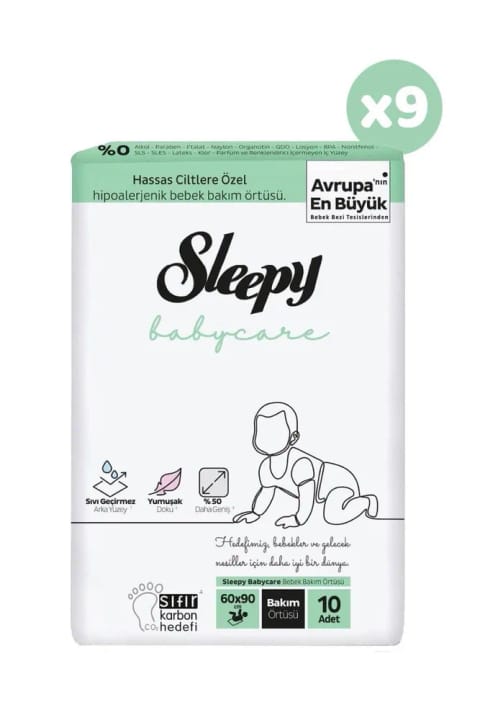 Sleepy Babycare زیرانداز نگهداری نوزاد ۱۰ عددی × ۹