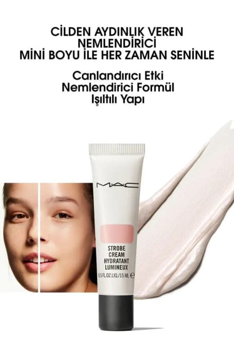 کرم هایلایتر و پرایمر M.A.C Strobe Cream Pinklight روشن‌کننده سایز سفر