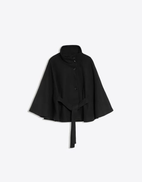 Funnel neck cape jacket