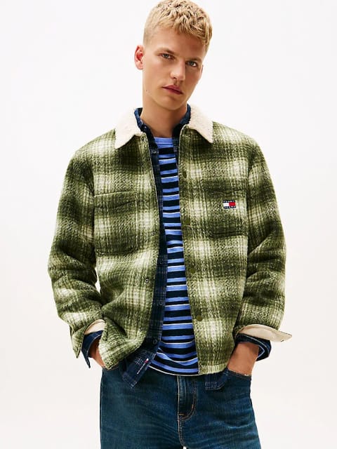 Tommy Jeans پوشش تدی چهارخانه مردانه