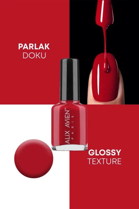Alix Avien لاک قرمز ۱۶ - پیگمنت بالا ماندگاری طولانی خشک سریع