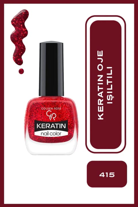 Golden Rose Keratin Nail Color Glitter - 415 - لاک براق