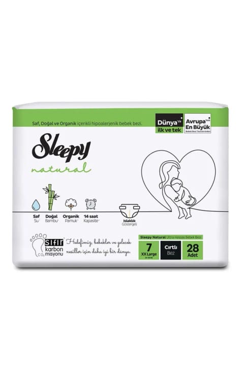 Sleepy Natural جامبو پک ۷ عددی سایز XXL ۲۰-۳۰ کیلوگرم ۲۸ عددی
